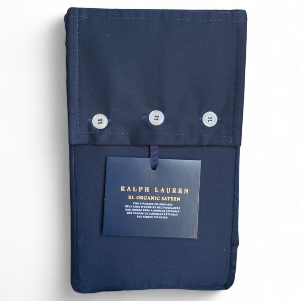 Ralph Lauren Home 2‎ King Pillowcases Polo Navy Blue NWT